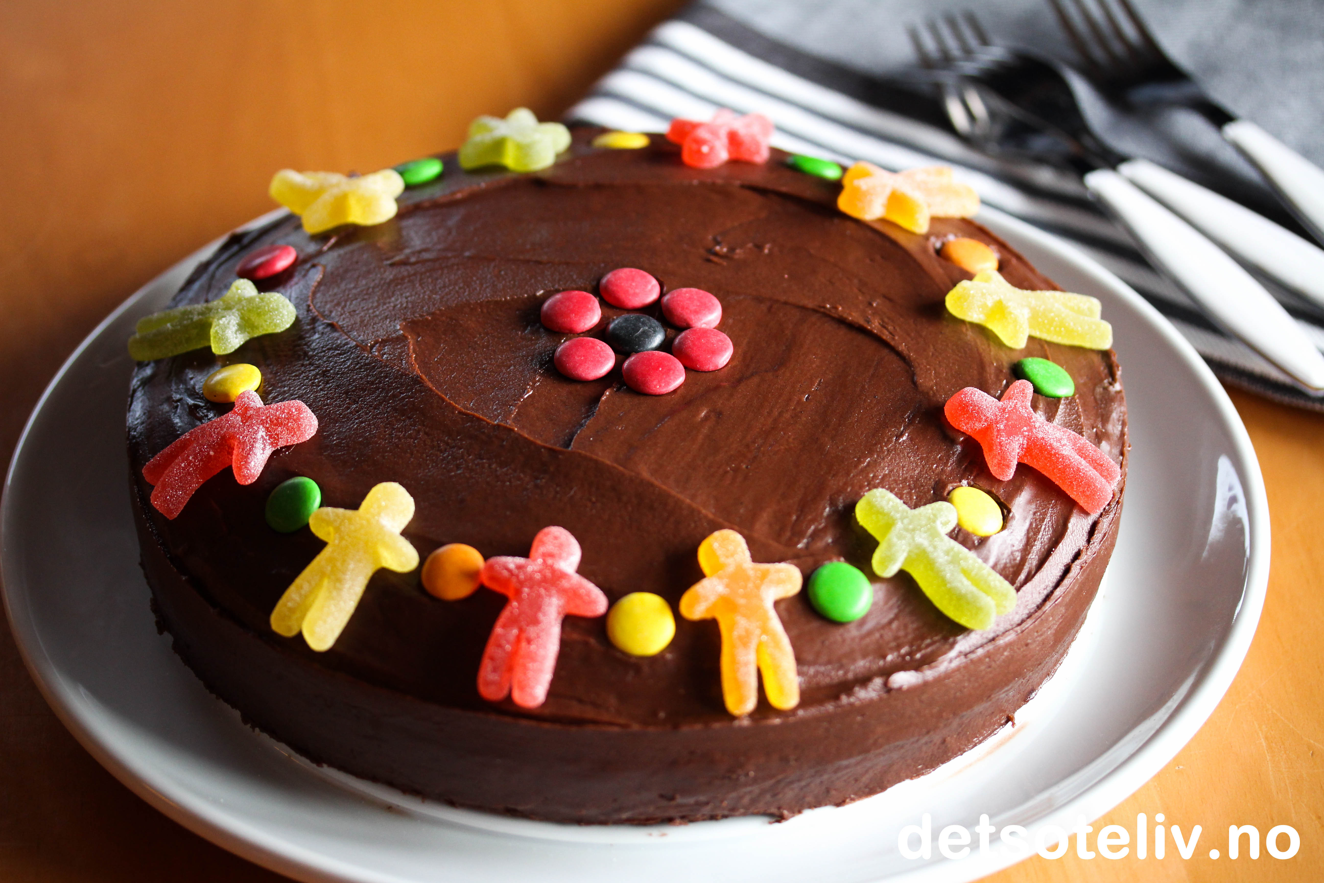 Saftig sjokoladekake rund