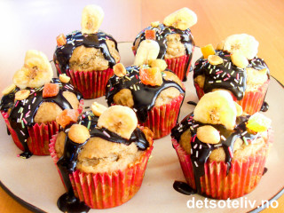 Bløtkake med banan og sjokolade Bløtkake med banan og sjokolade